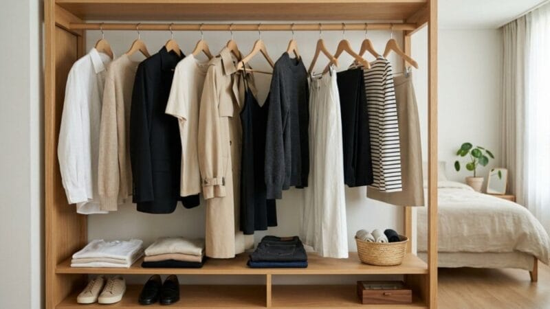 미니멀 라이프를 상징하는 단정한 침실과 자연광