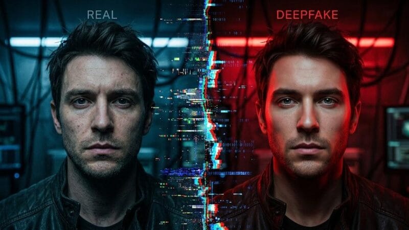 AI 딥페이크 얼굴 합성 기술을 보여주는 이미지