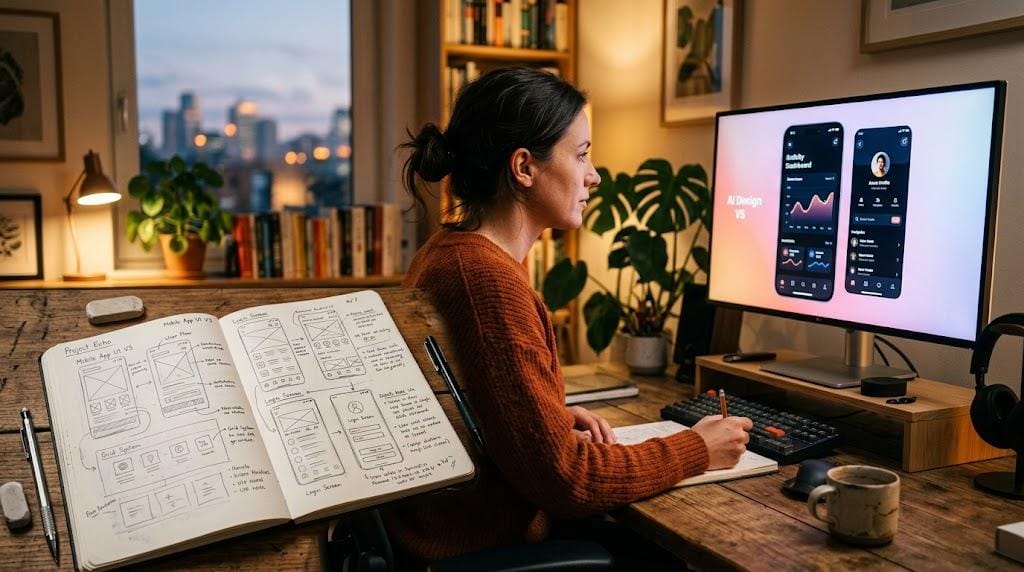 AI 시대 UX 디자이너의 전통적 와이어프레임과 AI 생성 디자인 비교