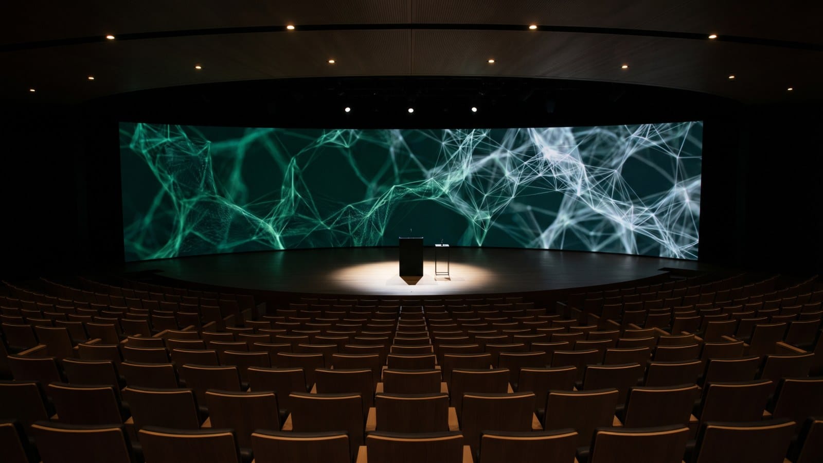 WWDC 2026에서 애플 인텔리전스 AI 전략이 공개될 스티브 잡스 극장의 고요한 무대