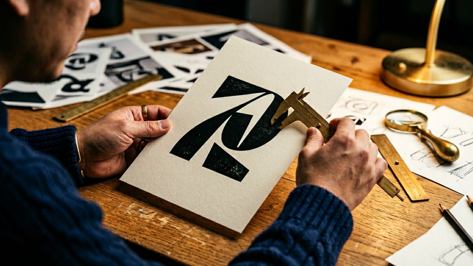 한글 폰트의 결을 의식적으로 다루는 디자이너의 손 — 다음 풍경의 시작