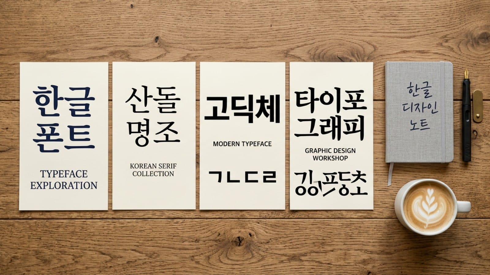 한글 폰트의 다양한 표현 — 본문·제목·캘리그래피·실험적 결의 포스터 모음