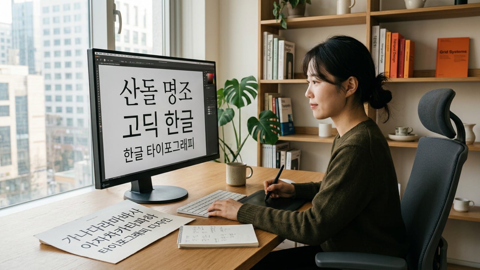 한국어 폰트 디자이너의 작업 — 자모 곡선을 다듬는 정교한 손길