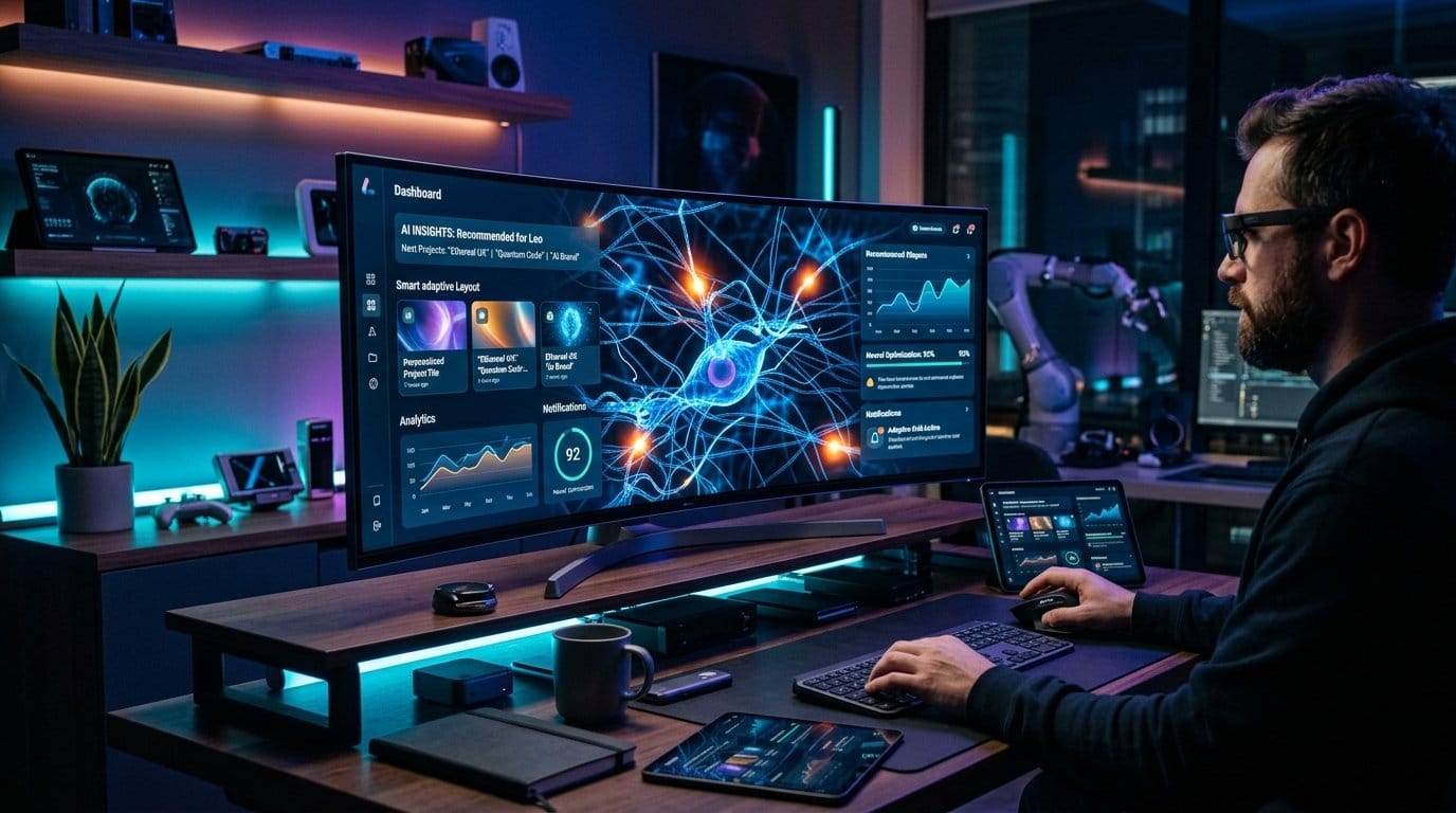 UI UX 디자인 트렌드 2026 AI 적응형 인터페이스 대시보드