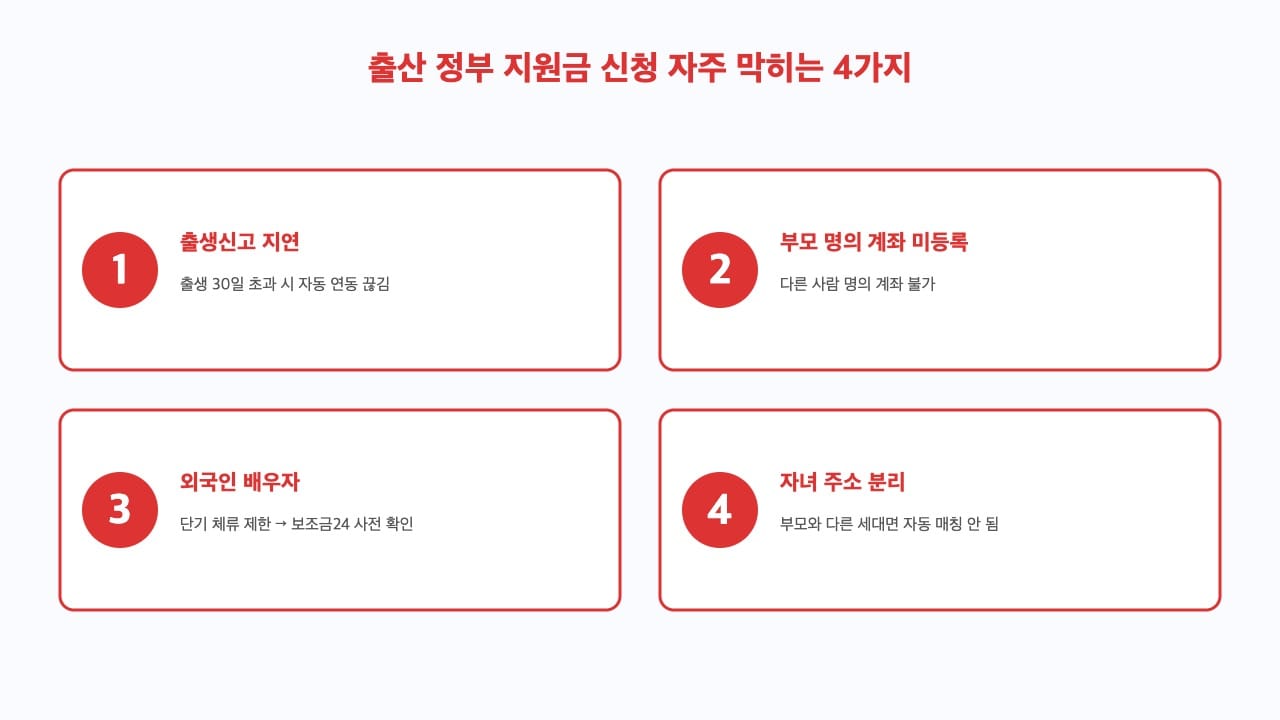 출산 정부 지원금 신청 시 자주 막히는 4가지 함정