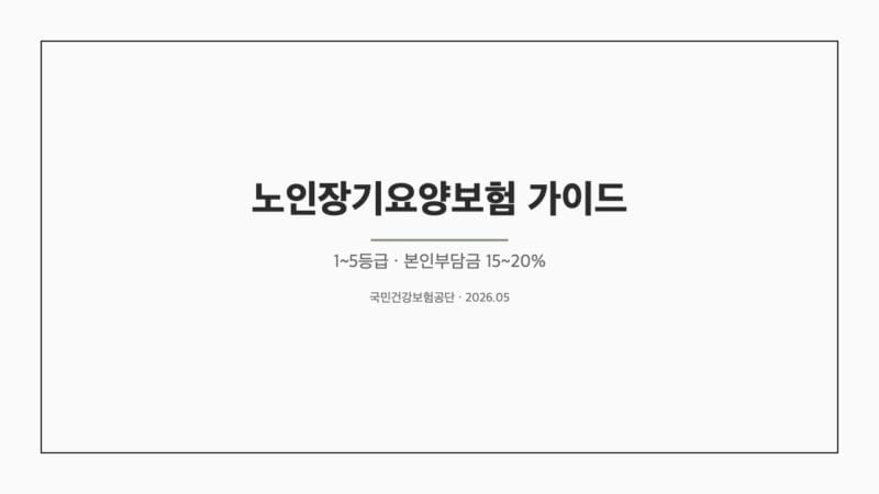 노인장기요양보험 가이드 — 1~5등급 본인부담금 표지