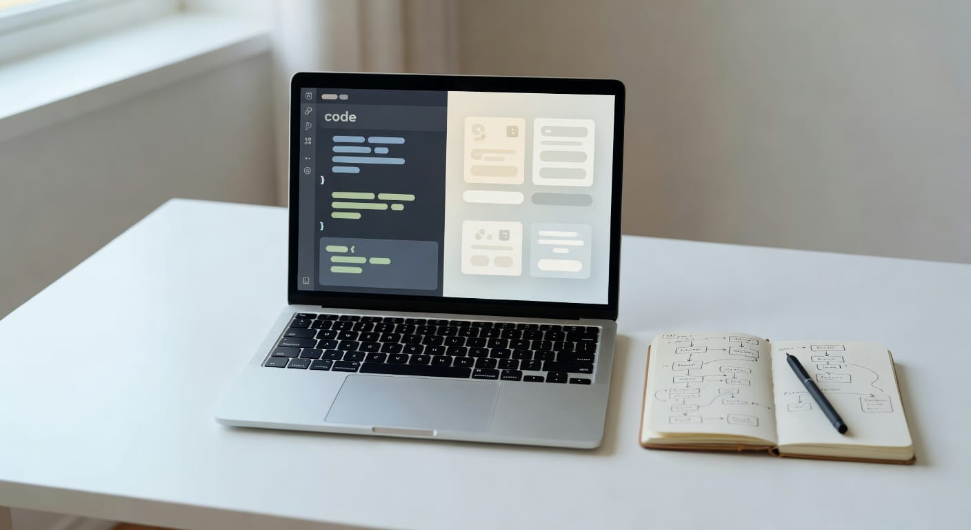 AI 코딩 에이전트 Cursor IDE 시각 편집, 노트북 스플릿 스크린에 코드와 라이브 프리뷰