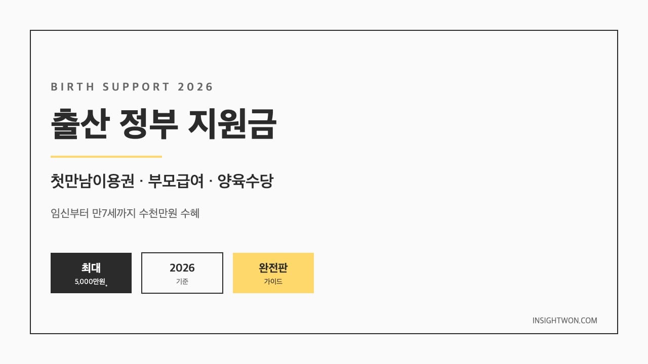 출산 정부 지원금 한눈에