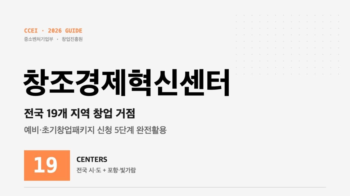 창조경제혁신센터 2026 전국 19개 지역 창업 거점 안내 대표 이미지