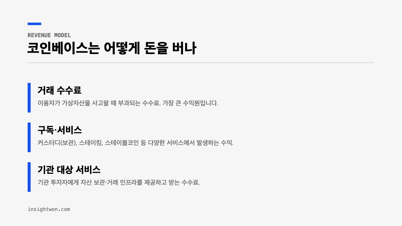 코인베이스 수익 구조 — 거래 수수료, 구독·서비스, 기관 대상 서비스