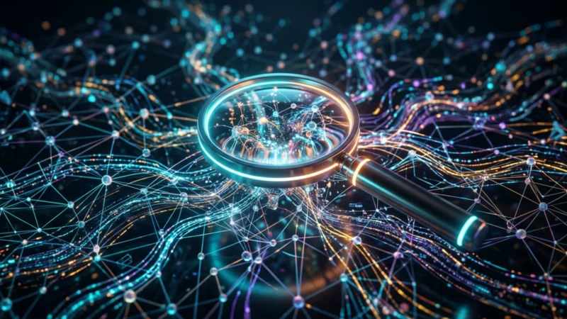 검색과 AI 데이터 네트워크 개념 — 알파벳 구글