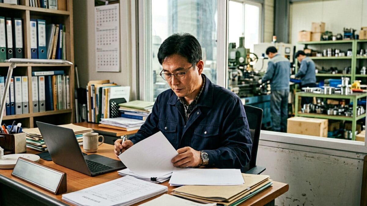 중소벤처기업진흥공단 정책자금을 알아보는 중소제조 기업 대표