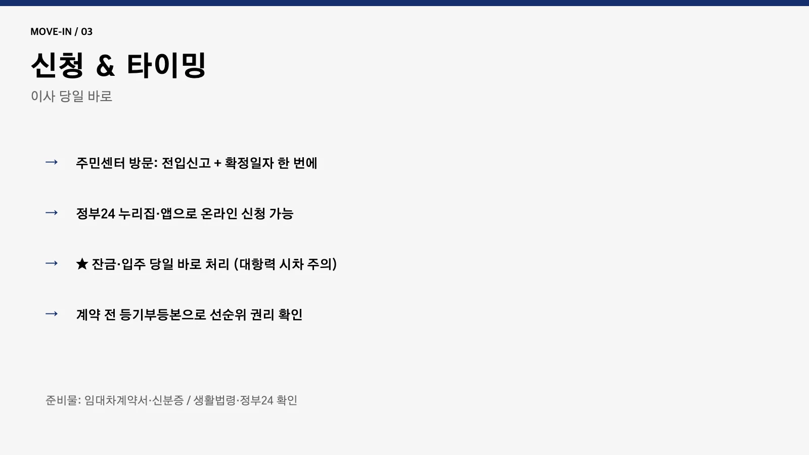 전입신고 신청 타이밍