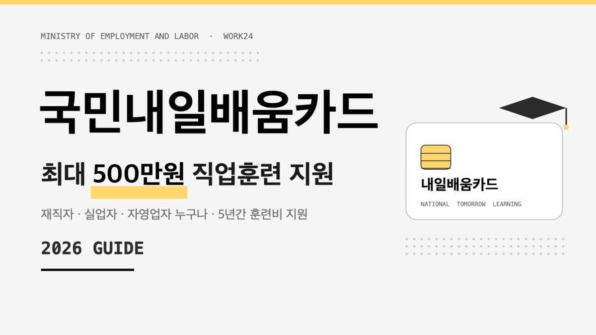 국민내일배움카드 2026 최대 500만원 직업훈련 지원 대표 이미지