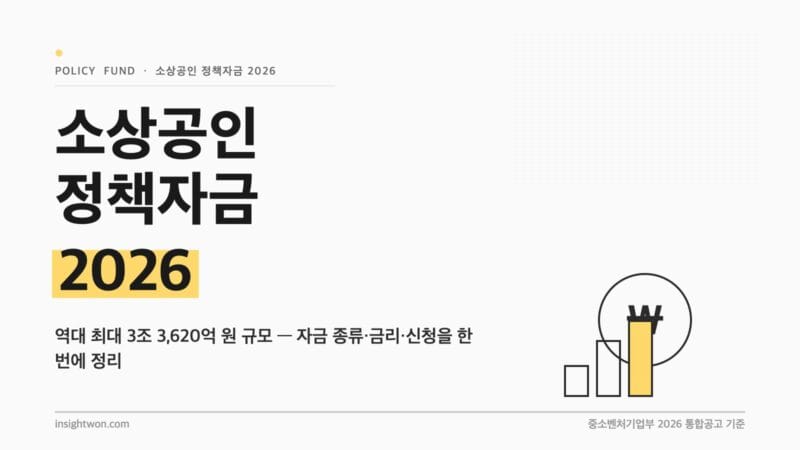 소상공인 정책자금 2026 안내 대표 이미지