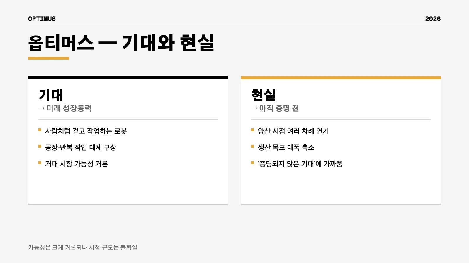 테슬라 옵티머스 휴머노이드 로봇 미래 기대와 리스크 인포그래픽