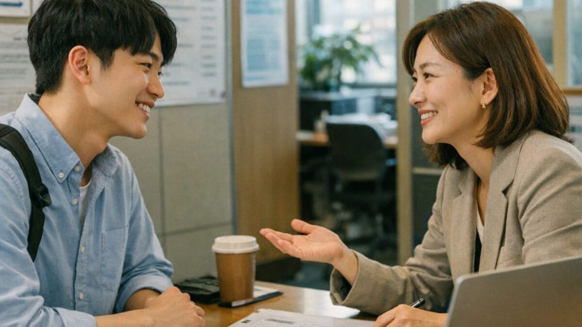 국민취업지원제도 취업 상담받는 청년 구직자